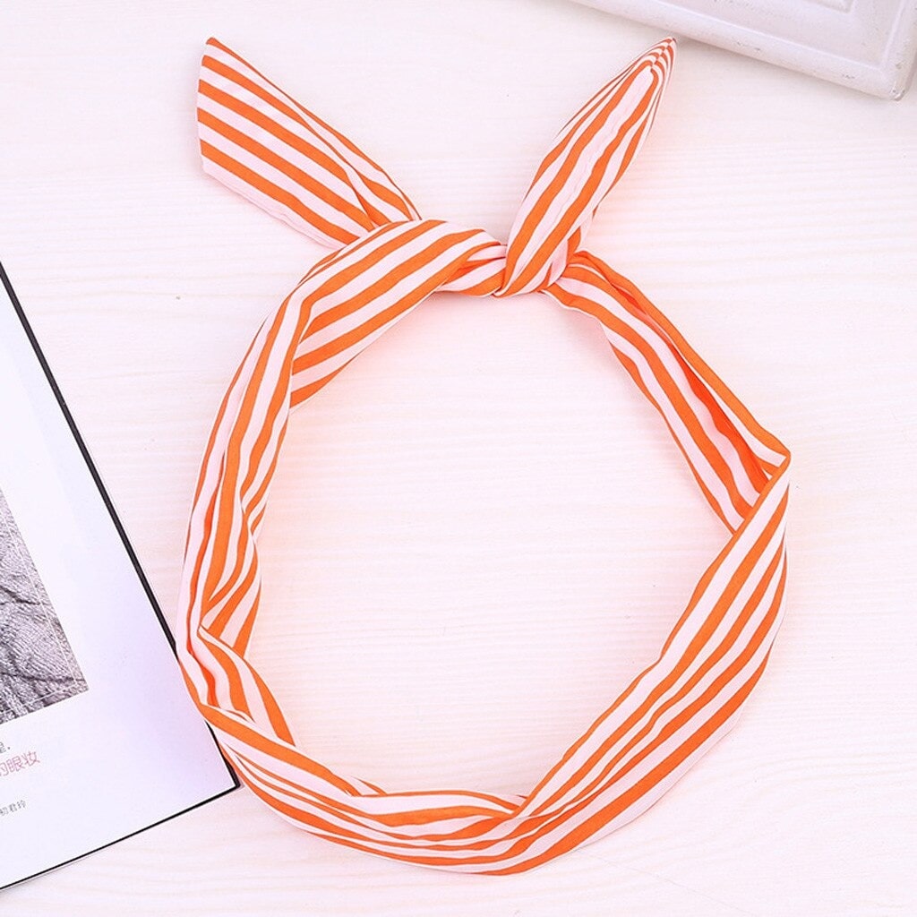 Vintage Headband - Orange Stripes