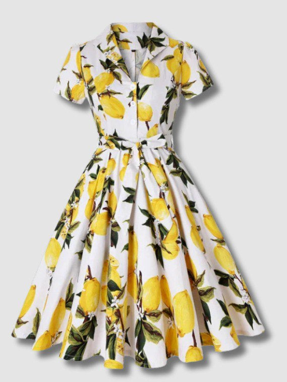 Robe Vintage d’été Lemon Motif Citron