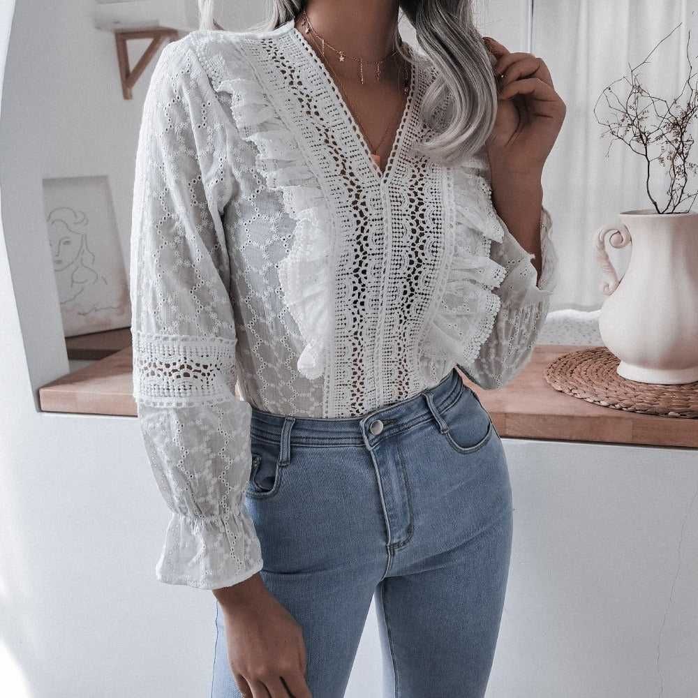 Blouse Blanche Dentelle Vintage