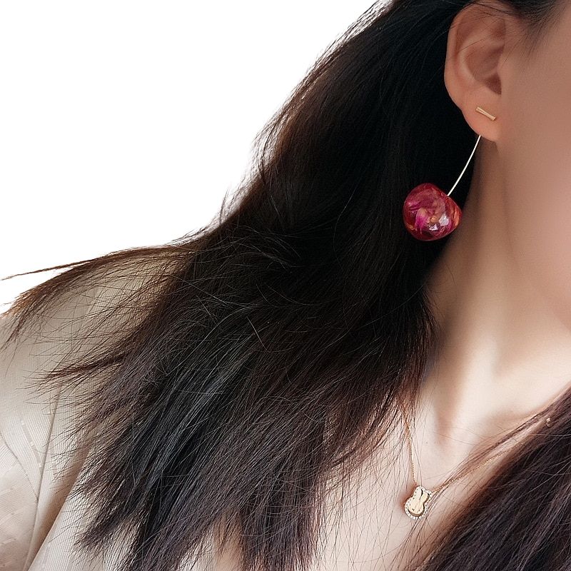 Boucle D’Oreille Cerise Vintage