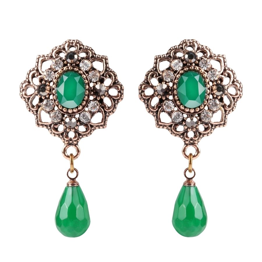 Boucles d’Oreilles Vintage Vert