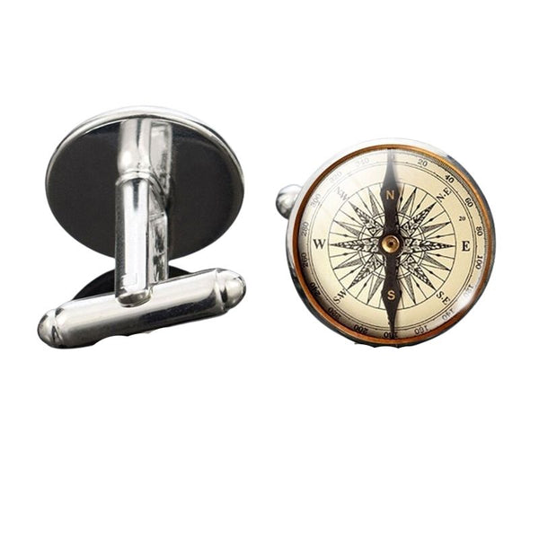 Boutons De Manchette Avion En Acier Inoxydable Pour Homme - Cadeau Pilote, Voyage, Mariage Ou Business - Pochette Velours Incluse