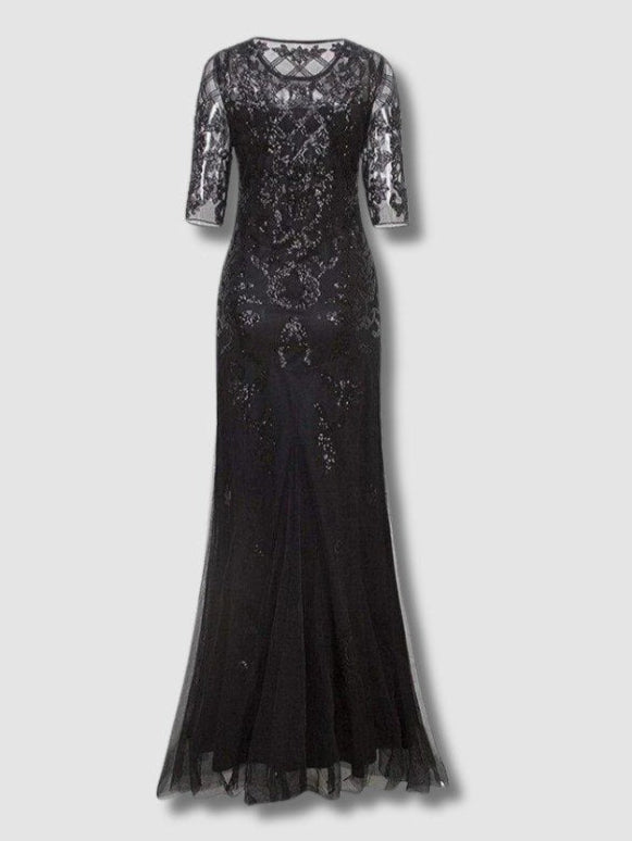 Robe Années 20 Noire Vintage