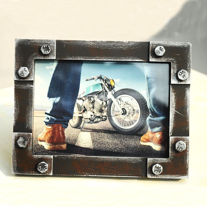 Vintage Motorcycle Photo Frame