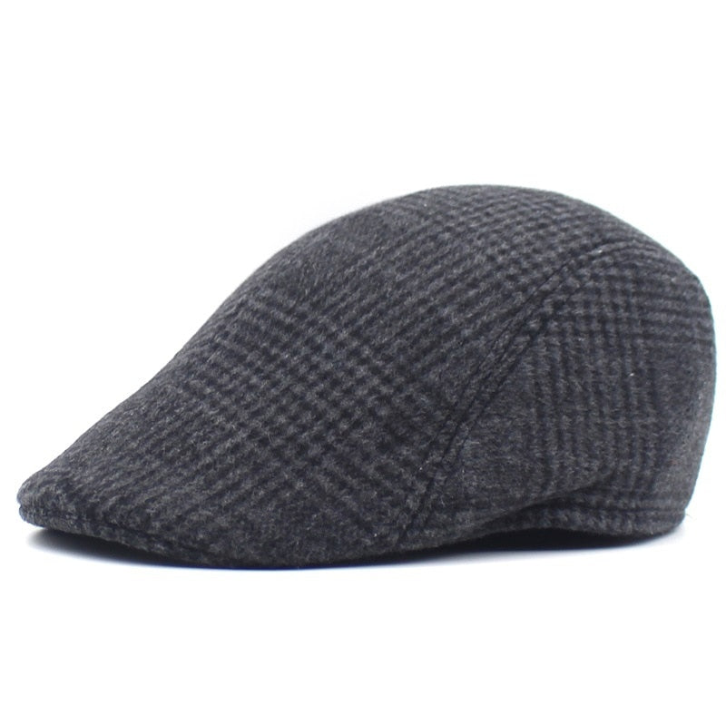 Casquette Plate Homme Vintage à carreaux