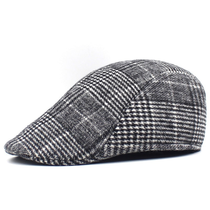 Casquette Plate Homme Vintage à carreaux