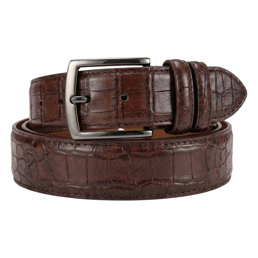 Ceinture Cuir PU Grain Crocodile
