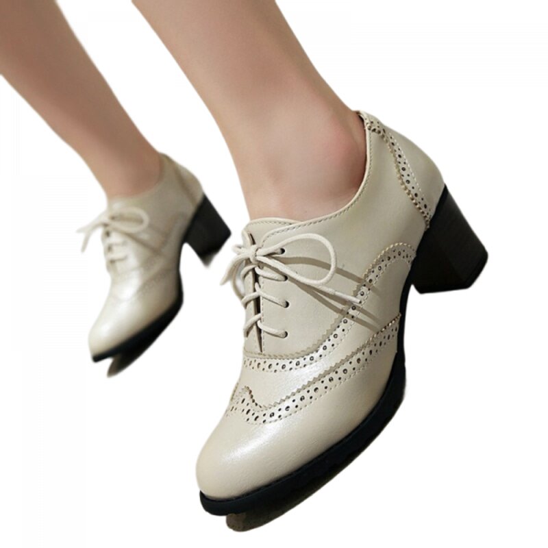 Chaussure Lacet Femme Talon Vintage