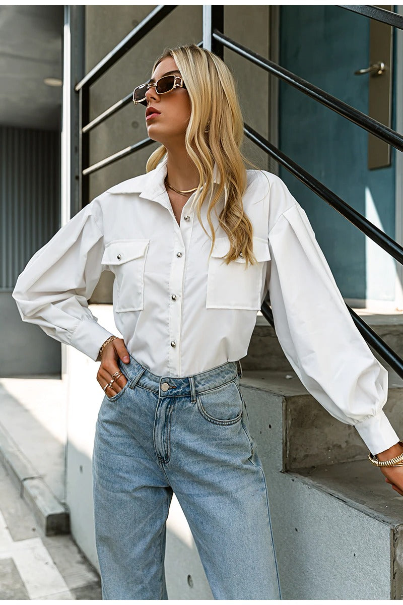 Chemise Blanche Vintage Femme