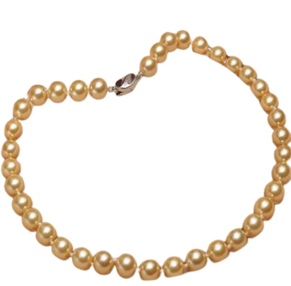 Collier Vintage à Pendentif – Cristal Facetté Et Perle Centrale – Longueur 46-50 Cm