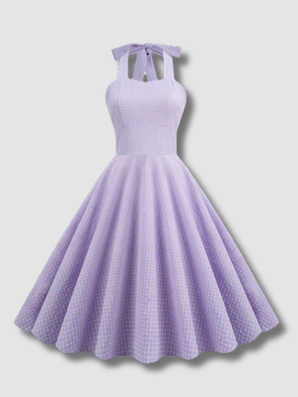 Robe Vintage à Pois Violet