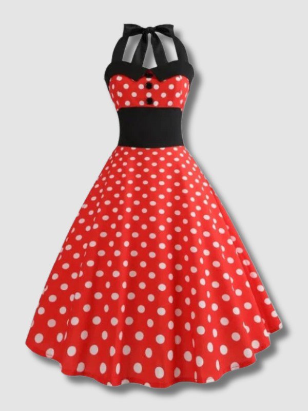 Robe Vintage Pin-Up Rouge Pois