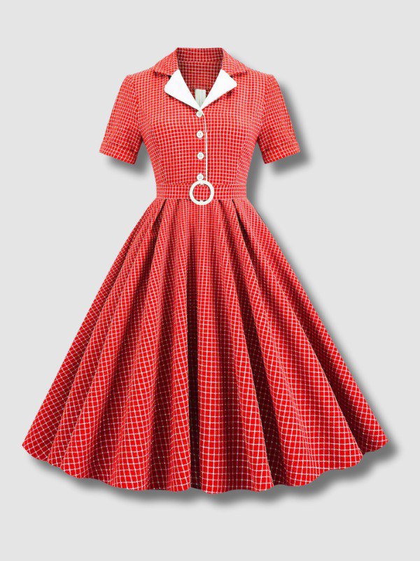 Robe à Carreau Vintage Style 50's