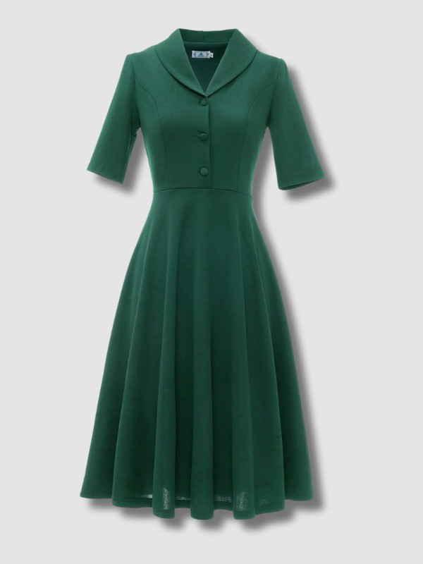 Robe à Demi-Manche Vintage des années 1950