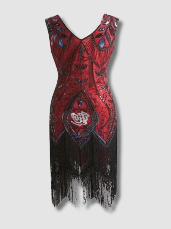 Robe Gatsby Plume Rouge