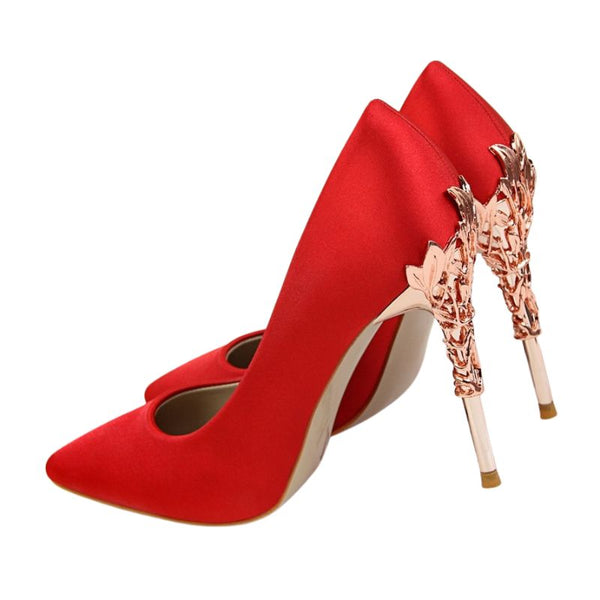 Escarpins Vintage Lady Sara - Cuir Véritable - Taille 36.5 - Talon Aiguille 8 Cm - Stock Neuf Années 80