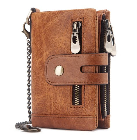 Porte-monnaie portefeuille femme vintage marron cuir