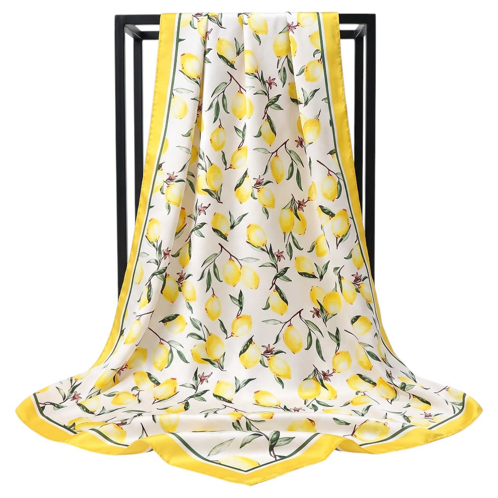 Foulard Soie Femme Imprimé Citrons