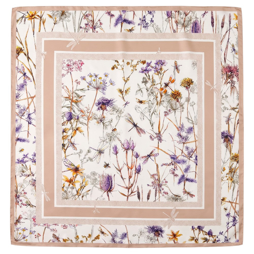 Foulard Floral Sauvage Rose Poudré