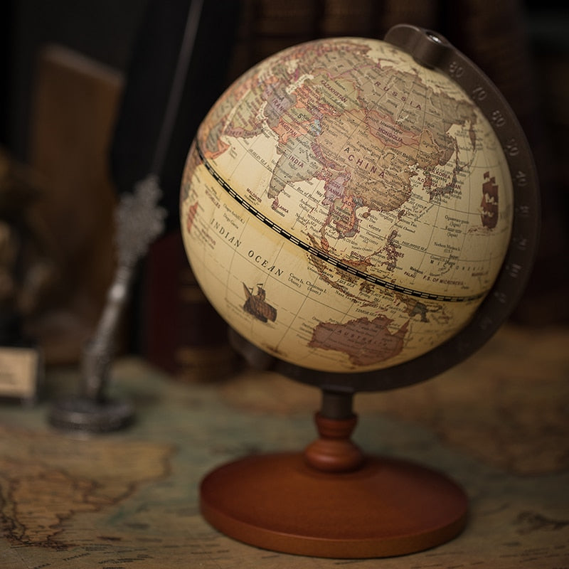 Vintage Wooden Globe