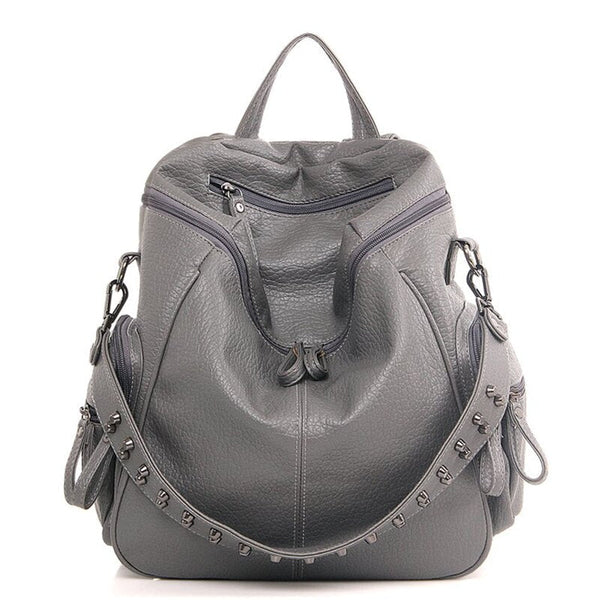 Sac à Dos Vintage En Cuir Noir - Environ 20 Litres - Excellente Qualité Et état