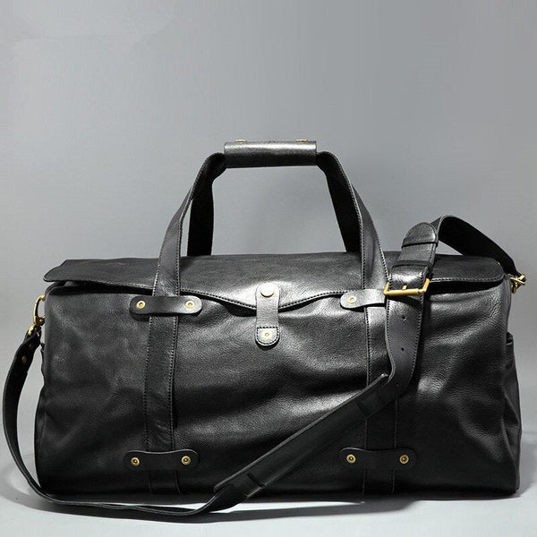 Ancien Sac De Voyage Vintage En Cuir - Marque Générique - Style Rétro