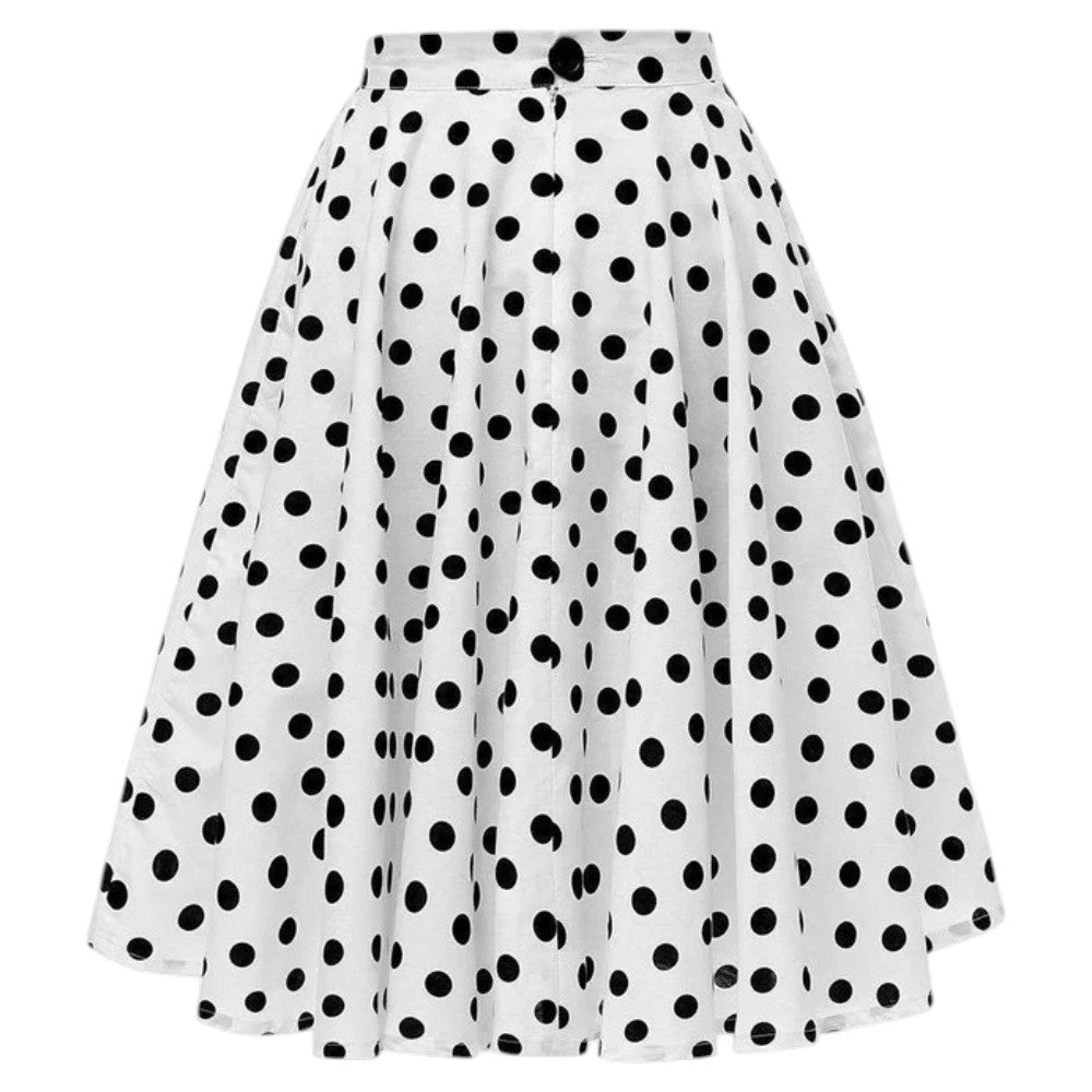 Jupe Vintage Blanche à Pois