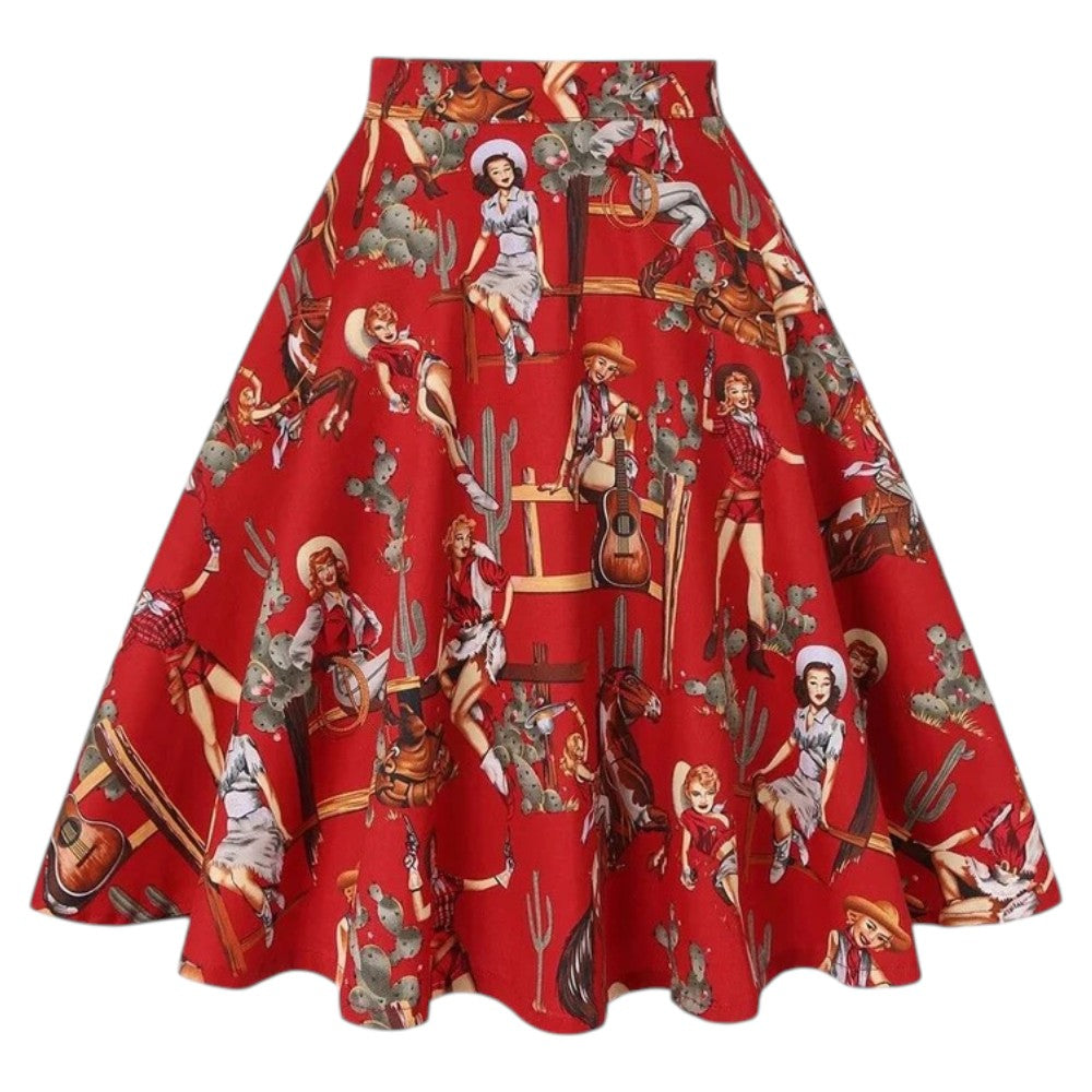 Jupe Vintage Rouge Rétro
