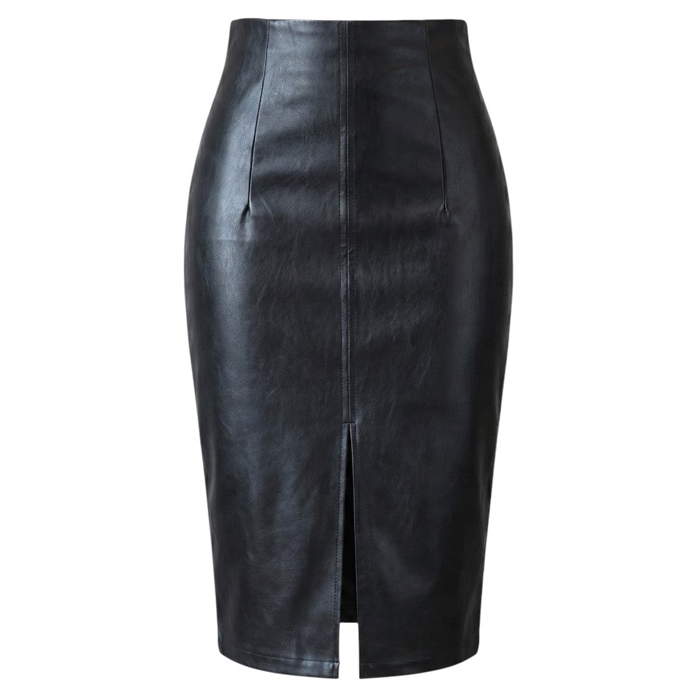 Jupe Cuir Noir Vintage