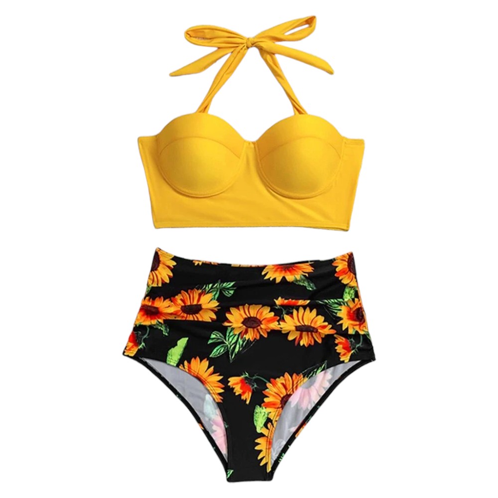 Maillot De Bain Tournesols Deux Pièces