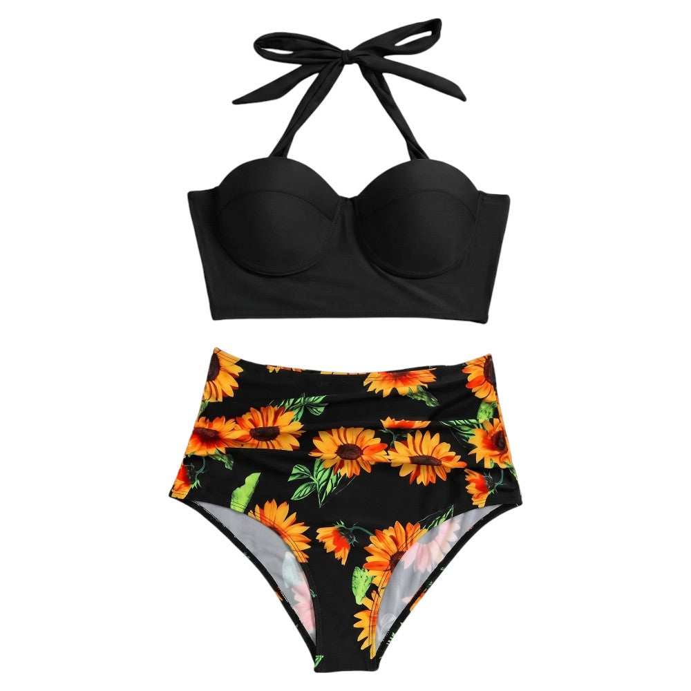 Maillot De Bain Tournesols Deux Pièces