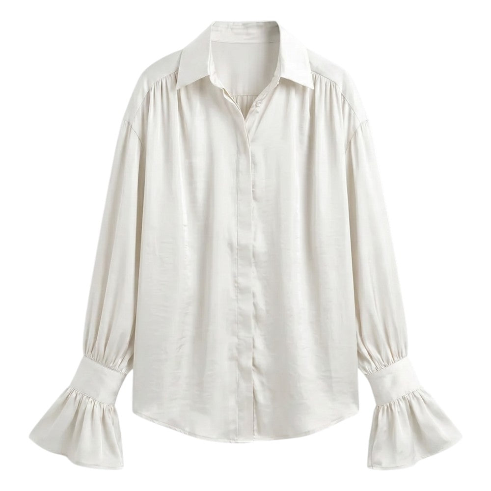 Chemise Oversize à Manches Bouffantes