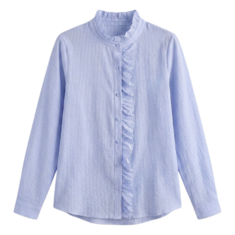 Blouse Femme Col Froncé Volants