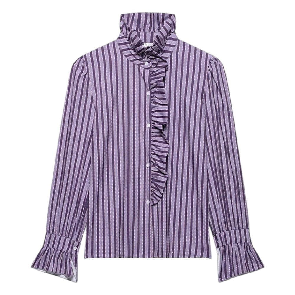 Chemise Femme à Volants Col Froncé