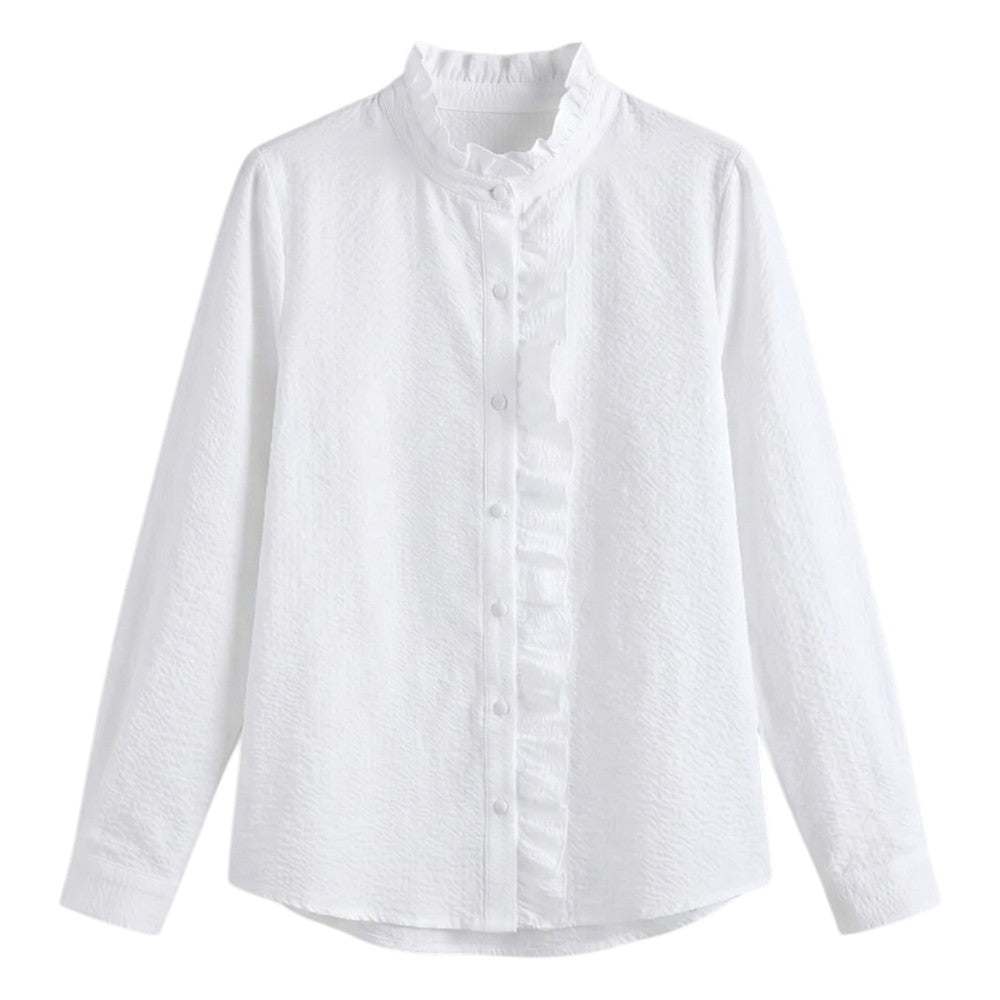 Blouse Femme Col Froncé Volants