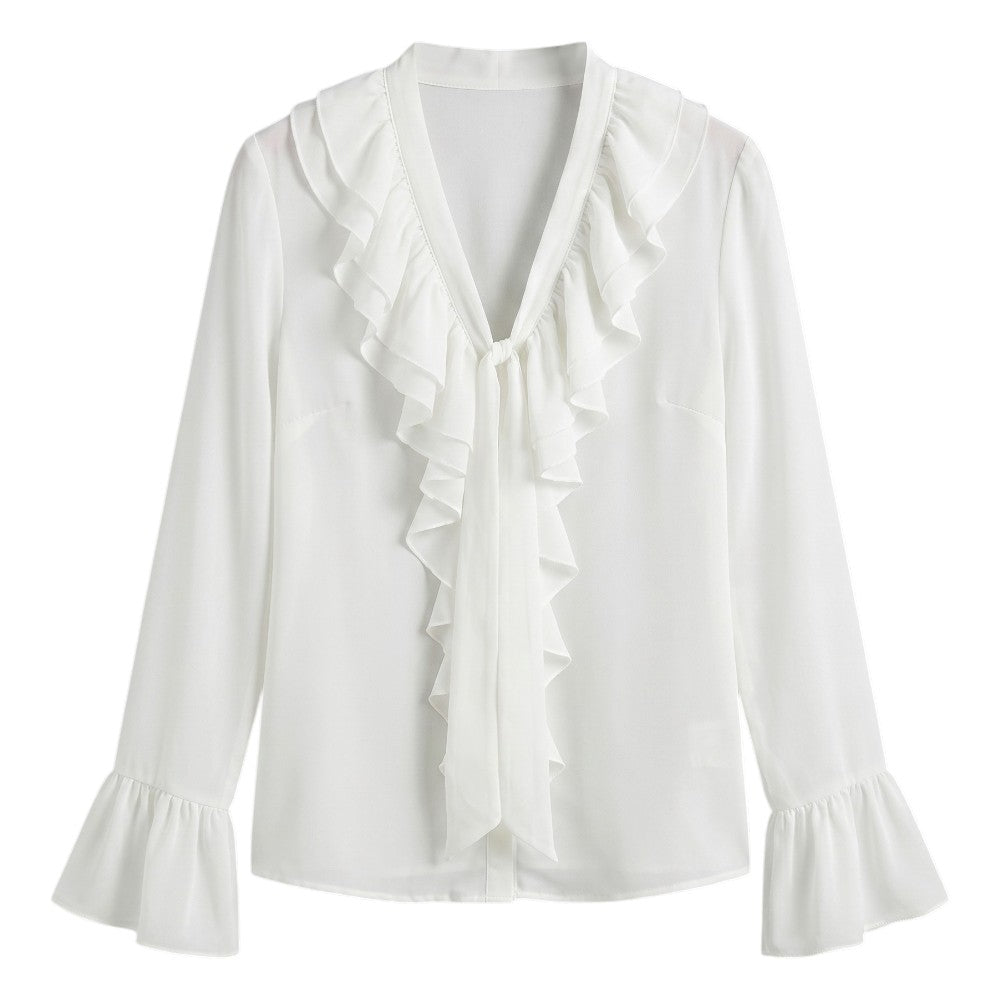 Blouse Cascade Col V Noué