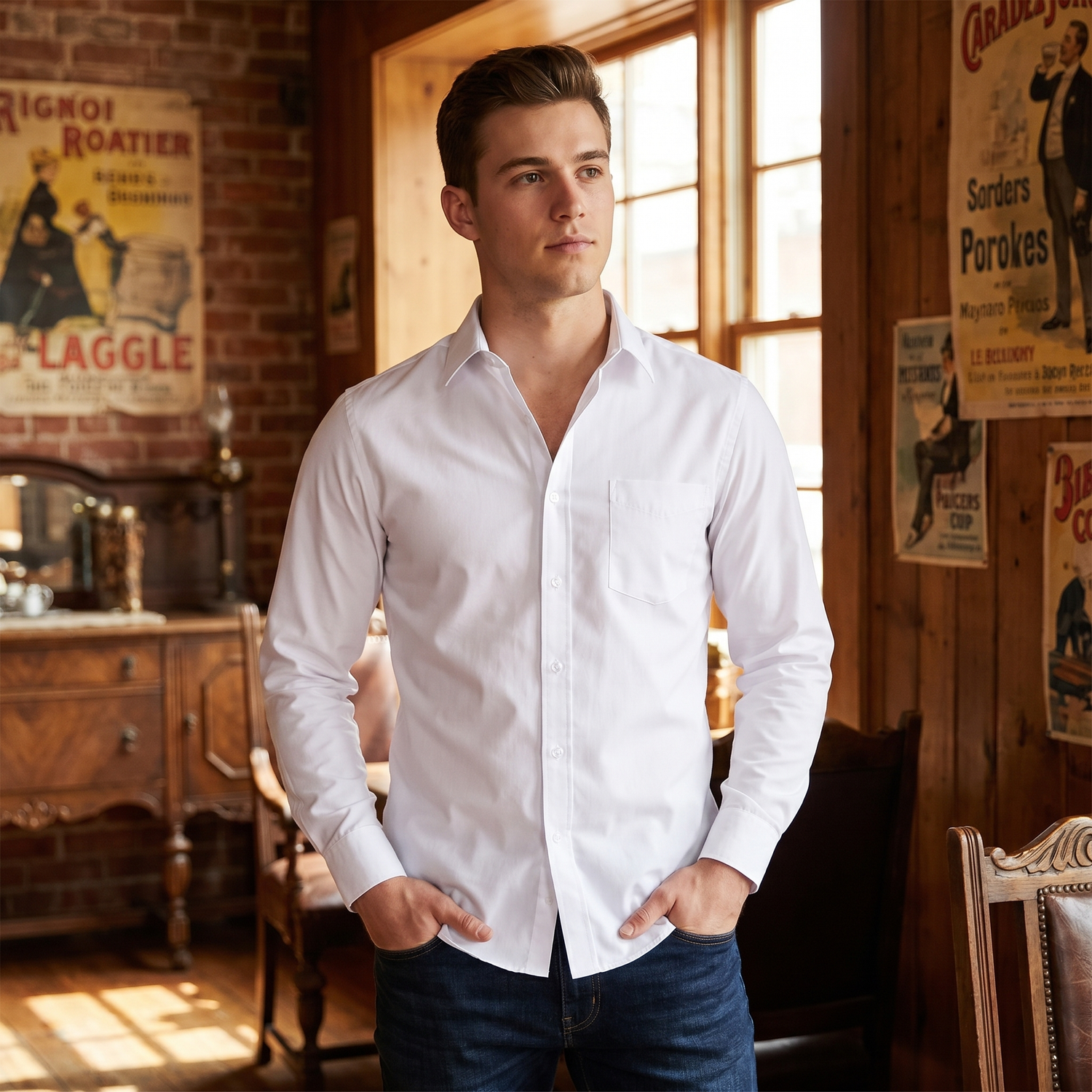 Chemise Blanche Vintage Homme