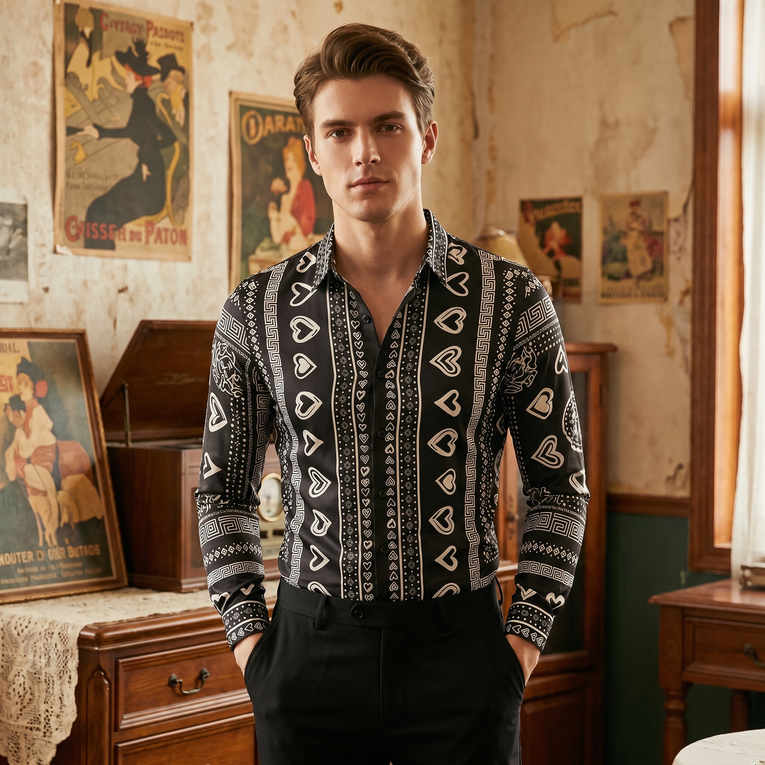 Chemise Homme Imprimé Vintage