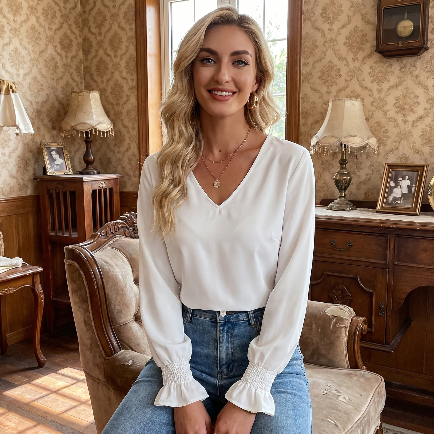 Blouse Blanche Vintage