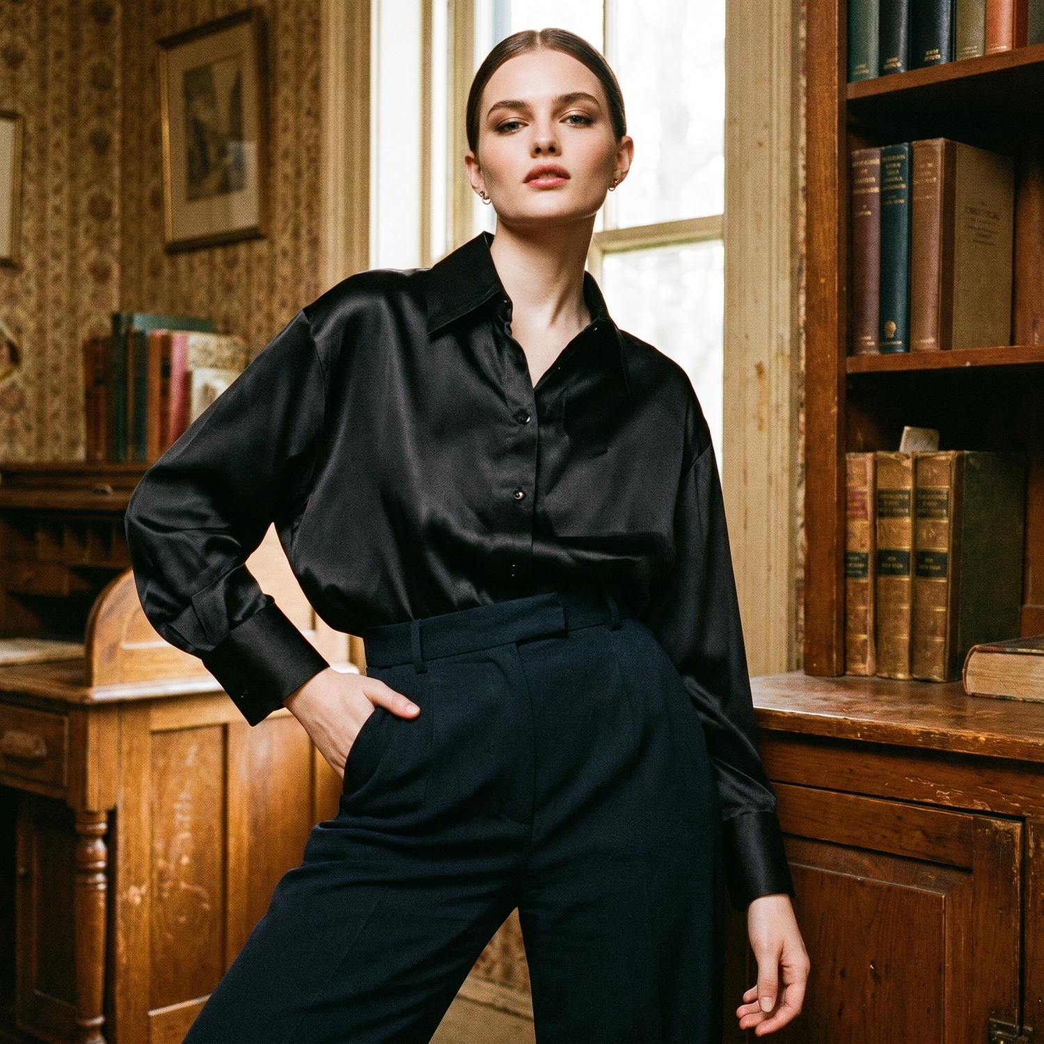 Chemise Femme élégante en Satin