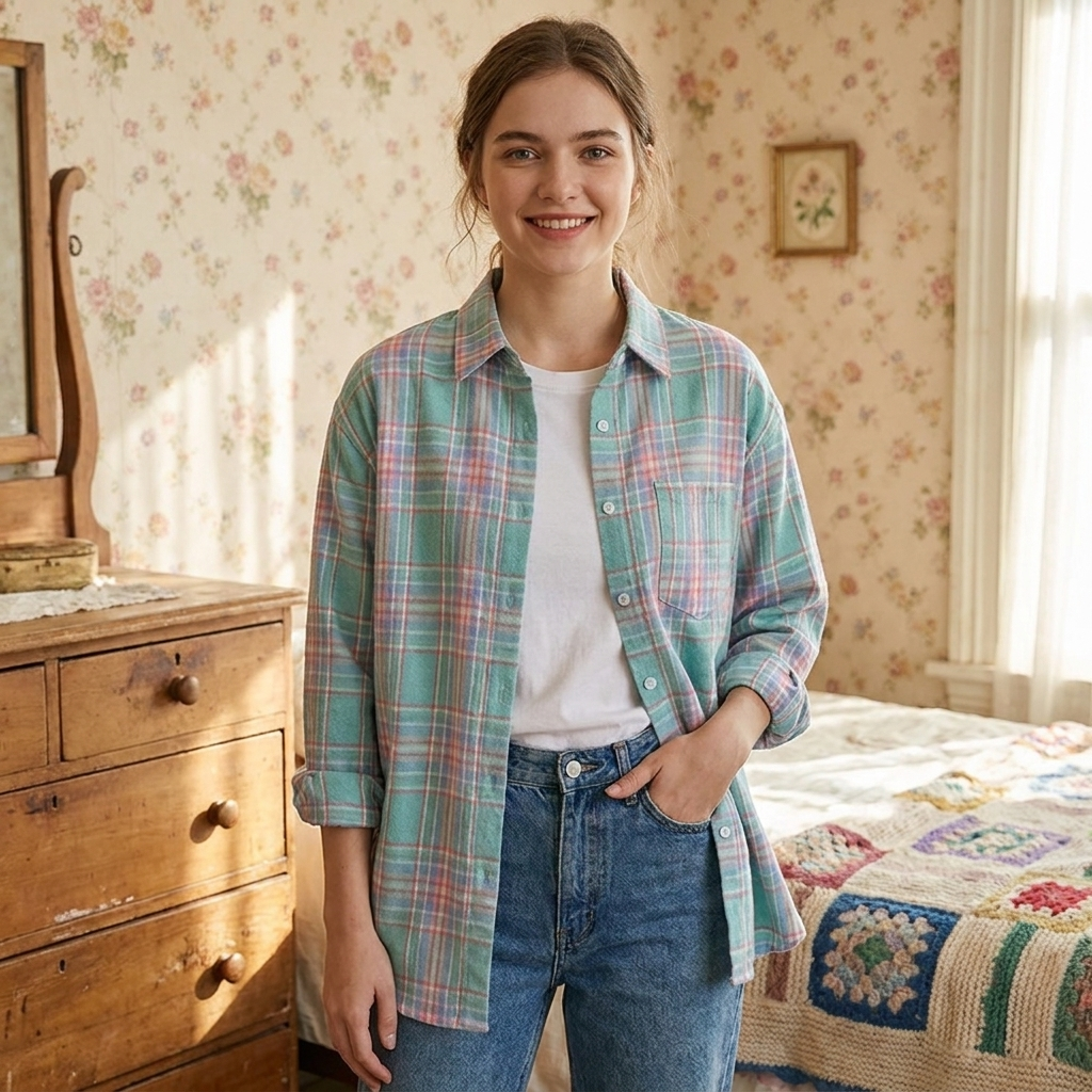 Chemise à Carreaux Décontractée