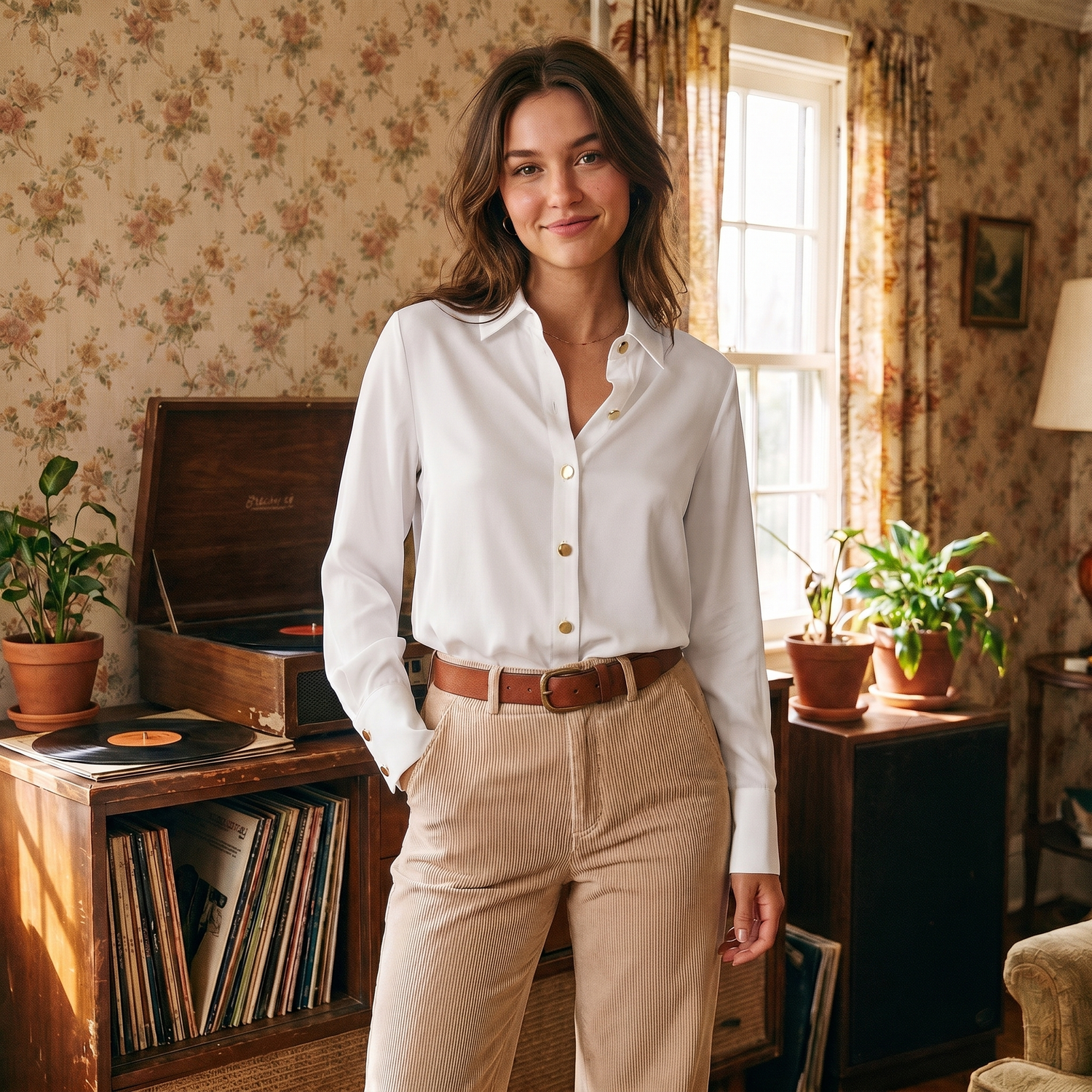 Chemisier Femme à Manches Longues