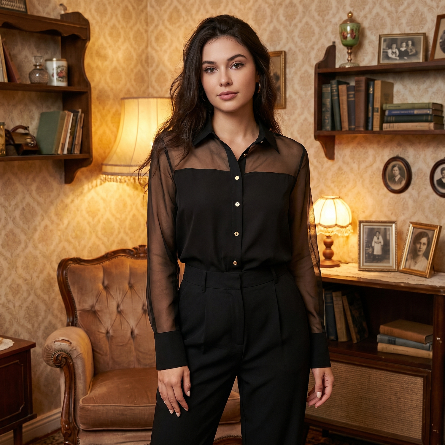 Chemise Vintage en Mousseline de Soie