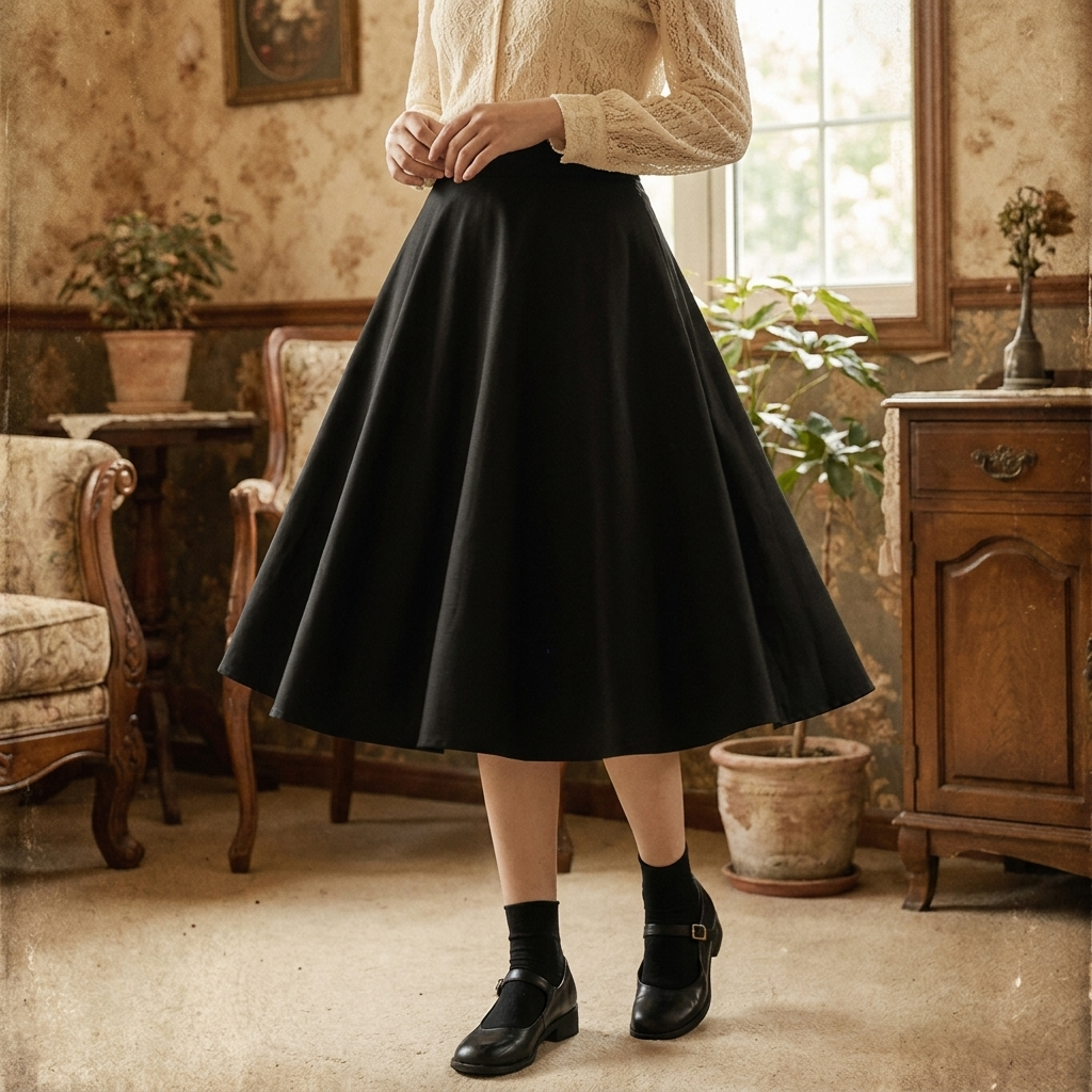 Jupe Vintage Evasée Noire