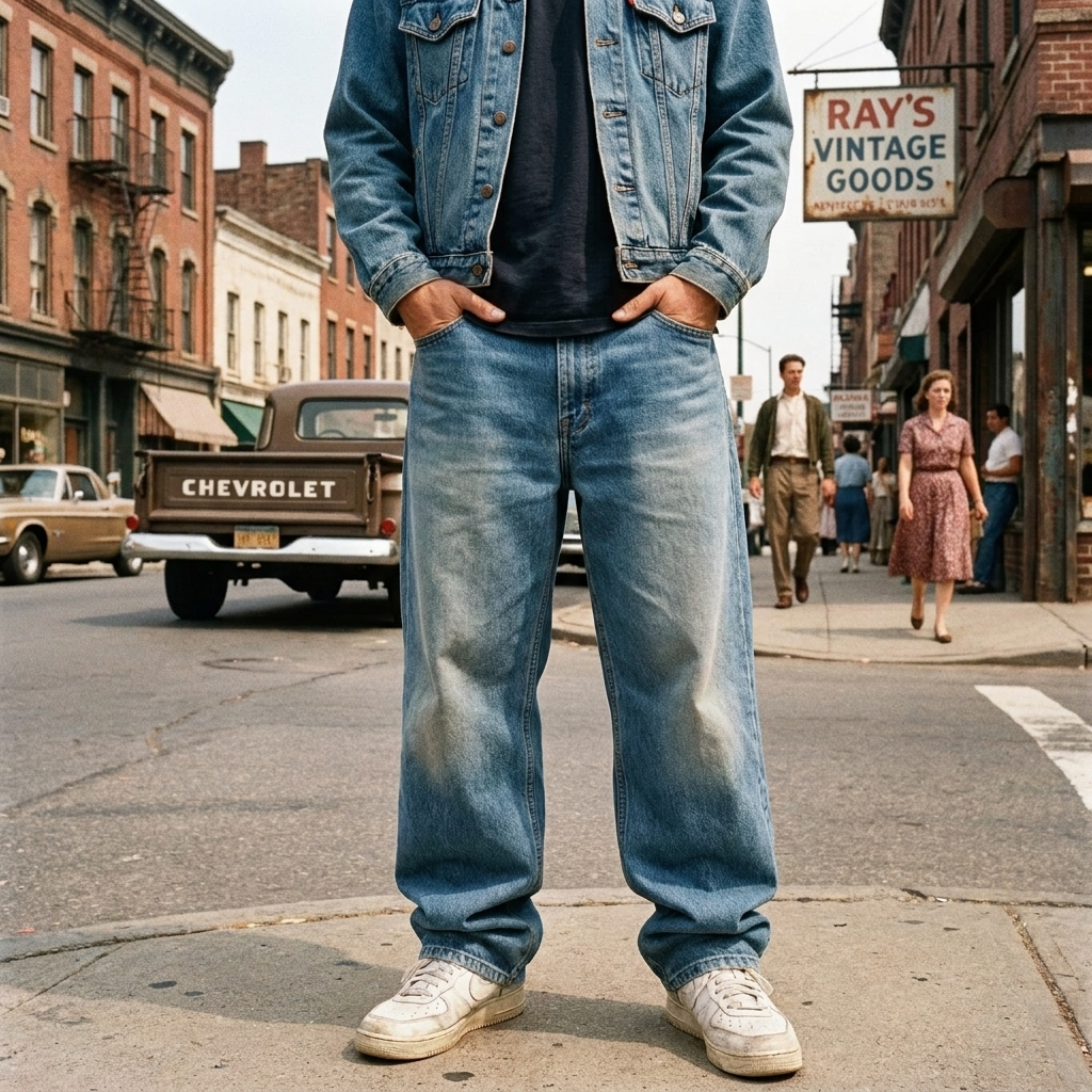 Jean Ample en Denim Vintage