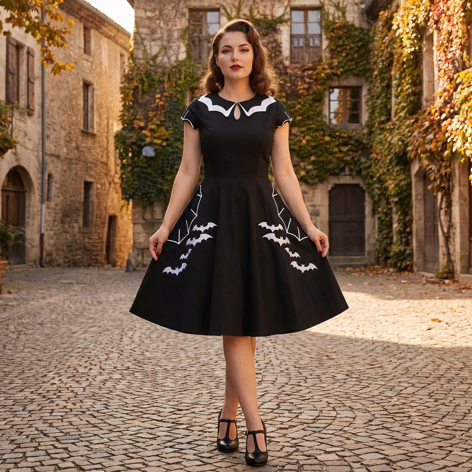 Robe Rockabilly Halloween Chauve-Souris