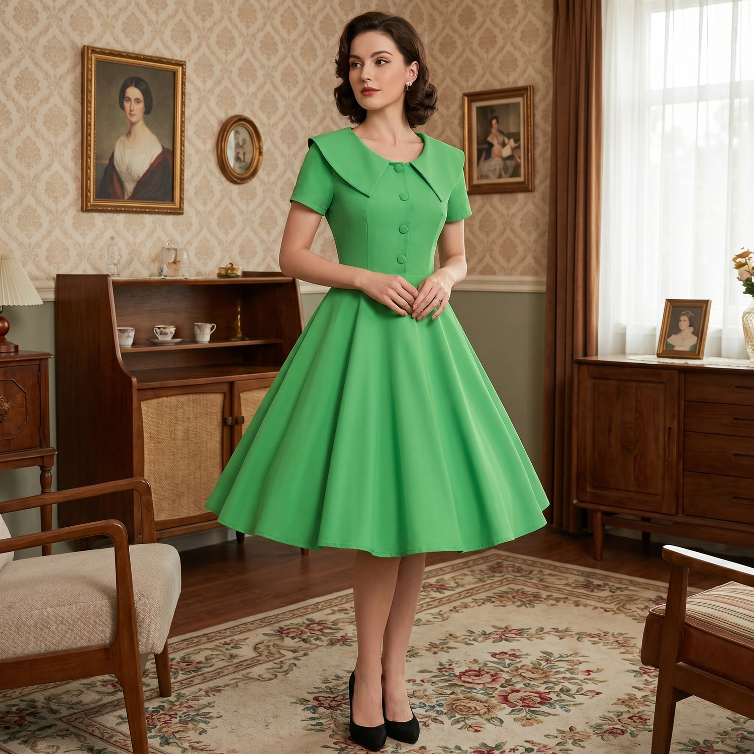 Robe Vintage à Coupe Evasée