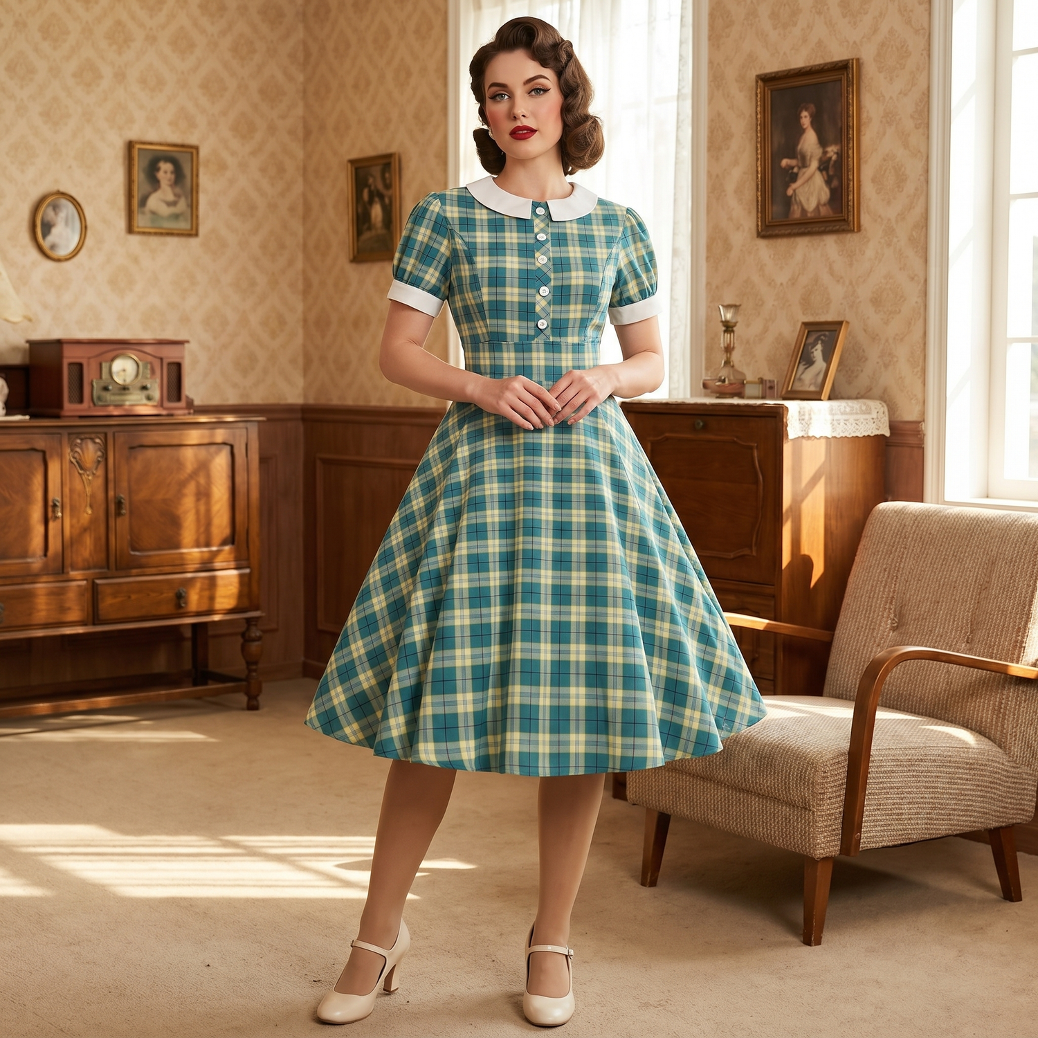 Robe à Carreaux Vintage