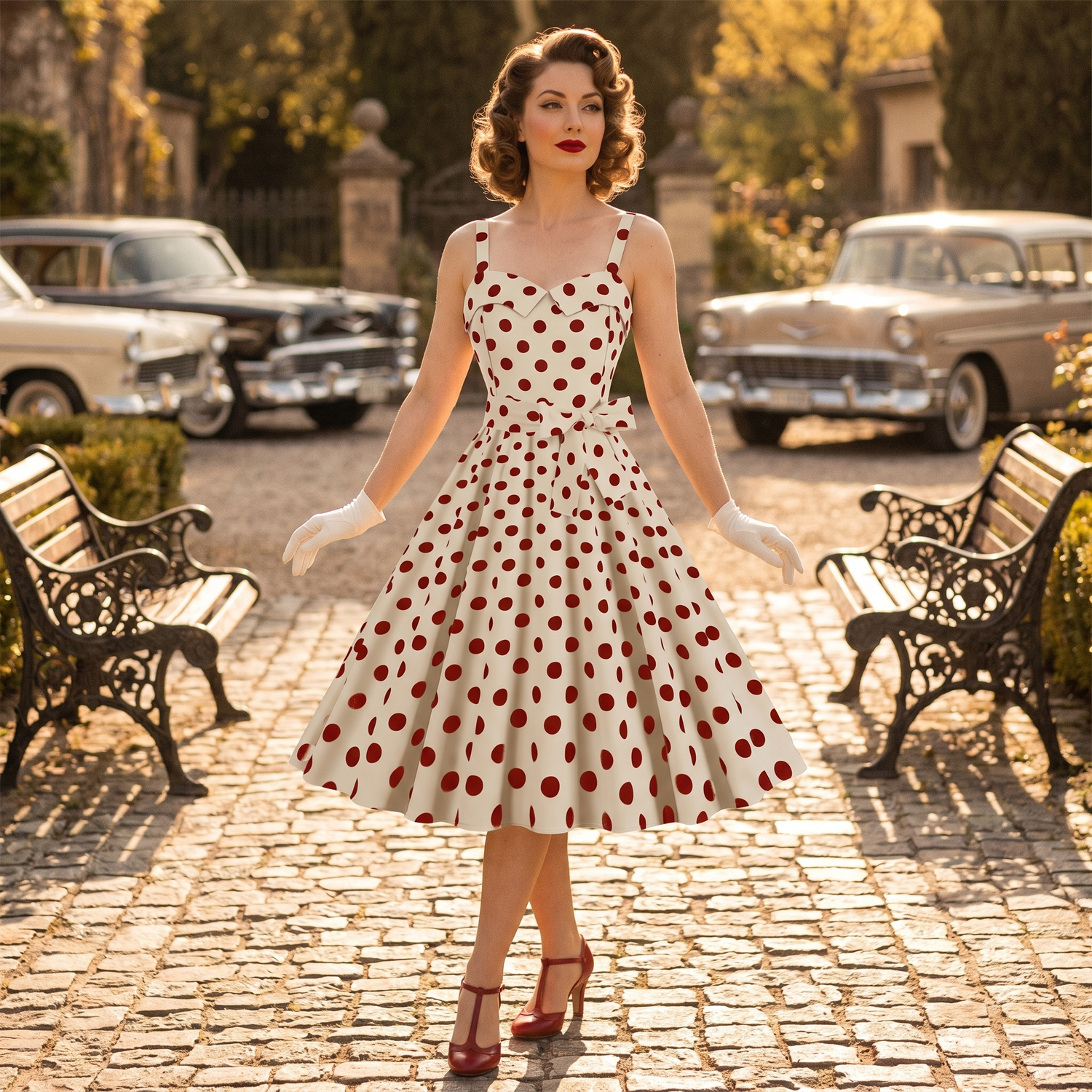 Robe Pin Up Elégante à Pois