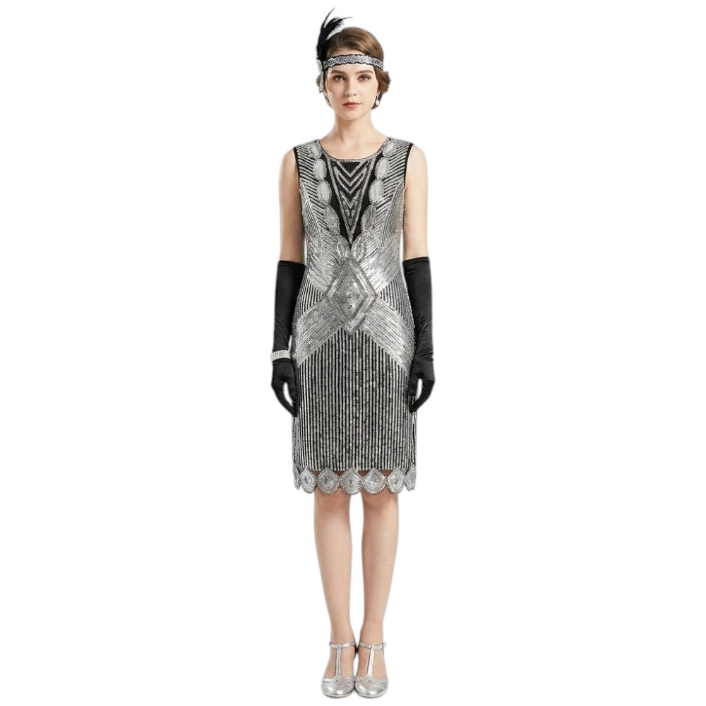 Robe Gatsby Courte Argent